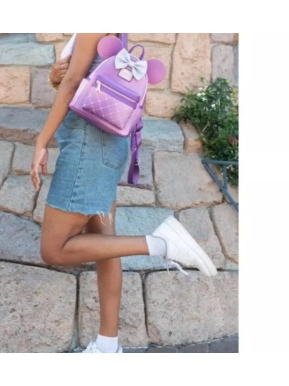 Loungefly Disney Minnie Mouse Purple Quilted Mini Backpack Lavendar Haze Bow NWT